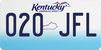 KY license plate 020JFL