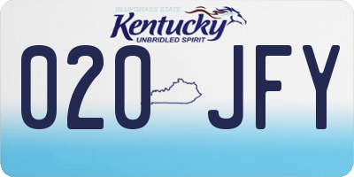 KY license plate 020JFY