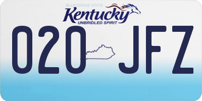 KY license plate 020JFZ