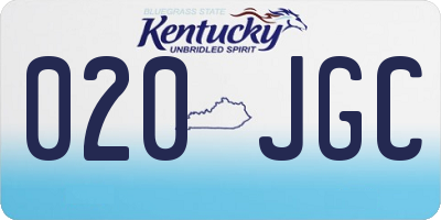 KY license plate 020JGC