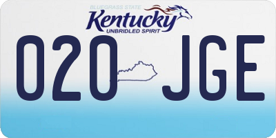 KY license plate 020JGE