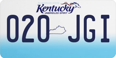 KY license plate 020JGI