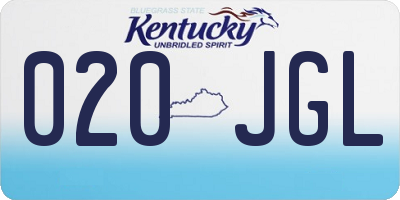 KY license plate 020JGL