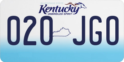 KY license plate 020JGO