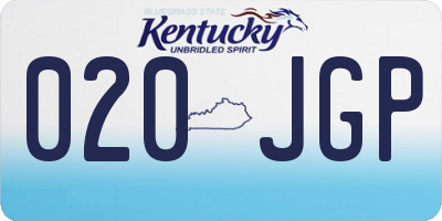 KY license plate 020JGP