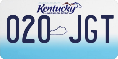 KY license plate 020JGT
