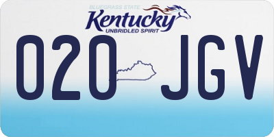 KY license plate 020JGV