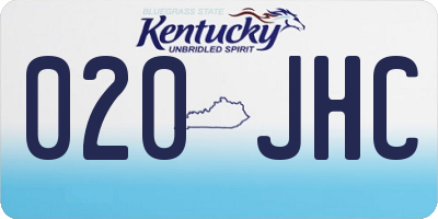 KY license plate 020JHC