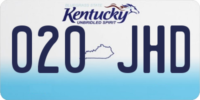 KY license plate 020JHD
