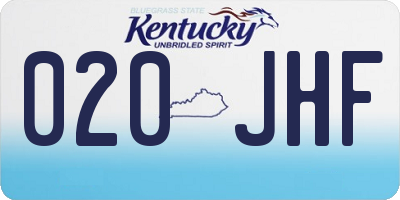 KY license plate 020JHF