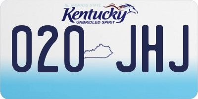 KY license plate 020JHJ