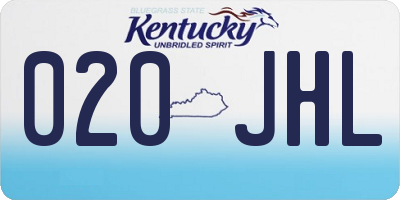KY license plate 020JHL