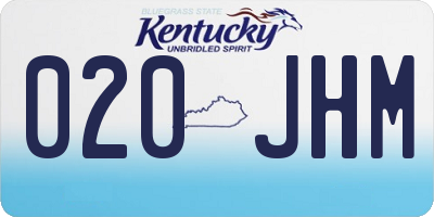 KY license plate 020JHM