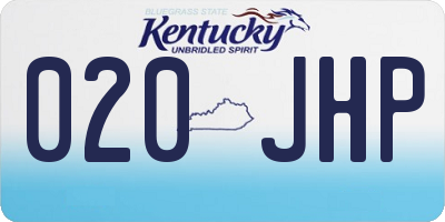 KY license plate 020JHP