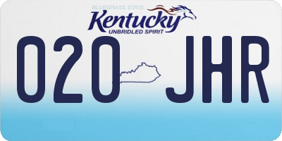 KY license plate 020JHR