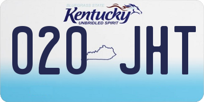 KY license plate 020JHT