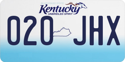 KY license plate 020JHX