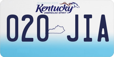 KY license plate 020JIA