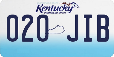 KY license plate 020JIB
