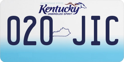 KY license plate 020JIC