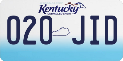 KY license plate 020JID