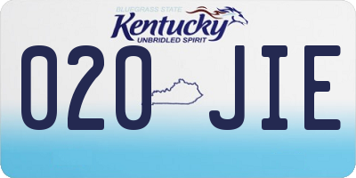 KY license plate 020JIE