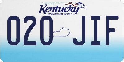 KY license plate 020JIF