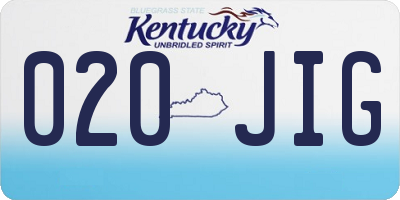 KY license plate 020JIG