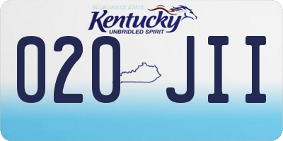 KY license plate 020JII