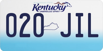KY license plate 020JIL