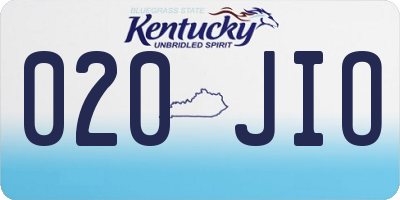 KY license plate 020JIO