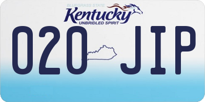 KY license plate 020JIP