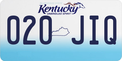 KY license plate 020JIQ
