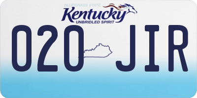 KY license plate 020JIR