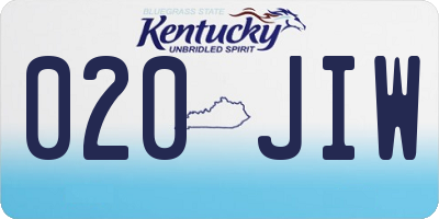 KY license plate 020JIW