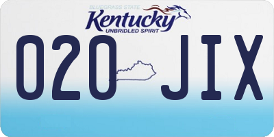 KY license plate 020JIX