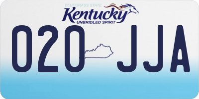 KY license plate 020JJA
