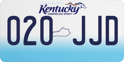 KY license plate 020JJD