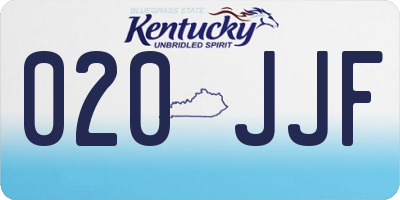 KY license plate 020JJF
