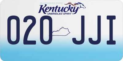KY license plate 020JJI