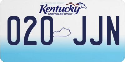 KY license plate 020JJN