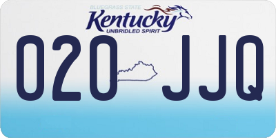 KY license plate 020JJQ