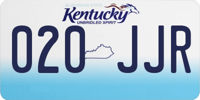 KY license plate 020JJR