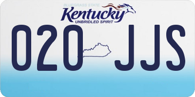 KY license plate 020JJS