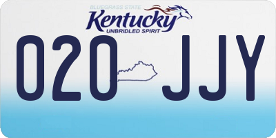 KY license plate 020JJY