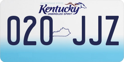 KY license plate 020JJZ