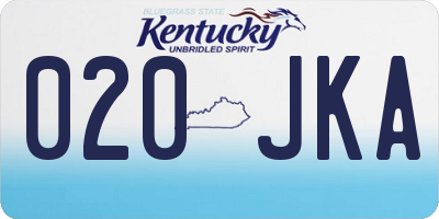 KY license plate 020JKA