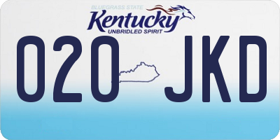 KY license plate 020JKD