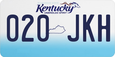 KY license plate 020JKH