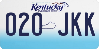 KY license plate 020JKK